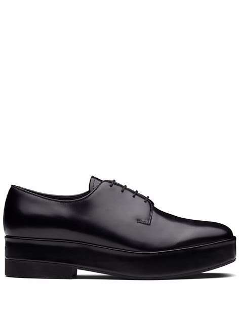 prada men high-shine derby|Prada lace up shoes.